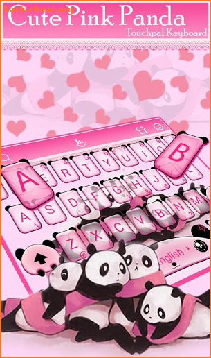 Cute Pink Lovely Panda Keyboard Theme screenshot