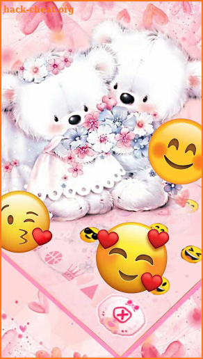 Cute Pink Teddy Couple Keyboard screenshot