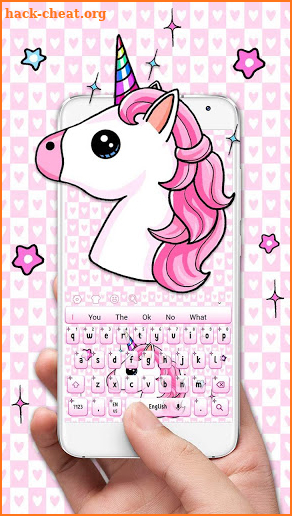 Cute Pink Unicorn Keyboard screenshot