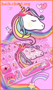 Cute Pink Unicorn Keyboard Theme screenshot