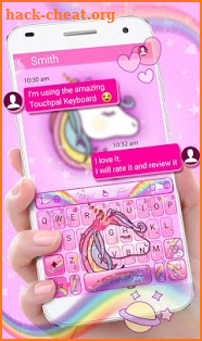 Cute Pink Unicorn Keyboard Theme screenshot
