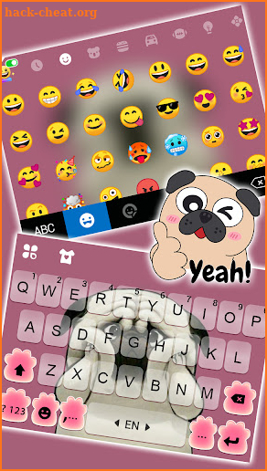 Cute Pug Puppy Keyboard Background screenshot