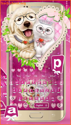 Cute Puppy and Kitty Keyboard Theme screenshot