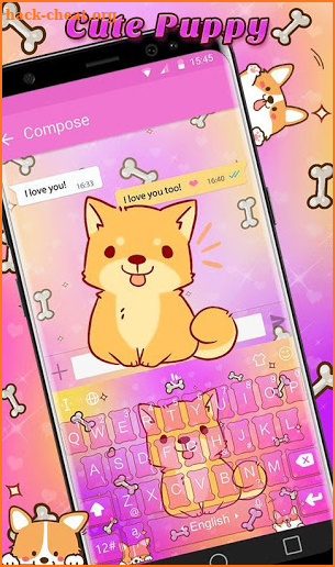 Cute Puppy Keyboard Theme screenshot