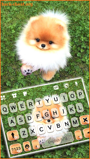 Cute Puppy Pom Keyboard Background screenshot