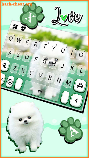 Cute Puppy White Keyboard Background screenshot
