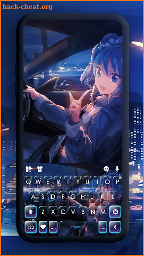 Cute Racer Girl Keyboard Background screenshot