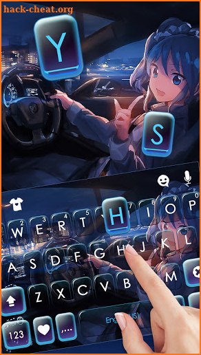 Cute Racer Girl Keyboard Background screenshot