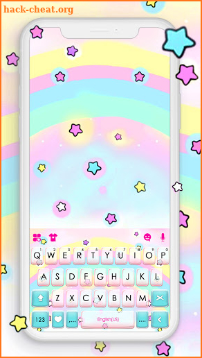 Cute Rainbow Stars Keyboard Background screenshot