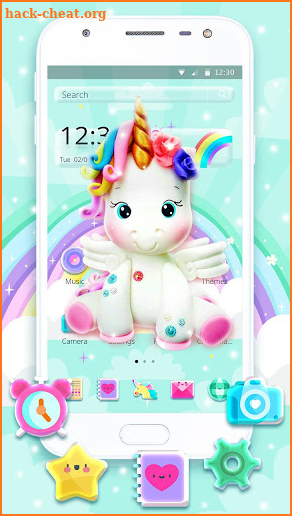Cute Rainbow Unicorn Launcher Theme screenshot