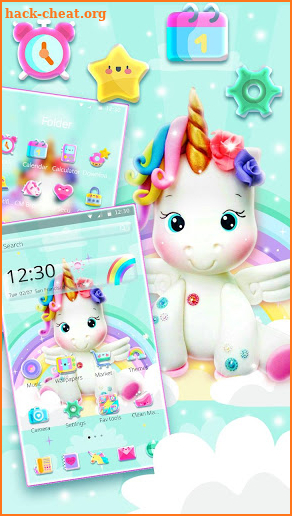 Cute Rainbow Unicorn Launcher Theme screenshot