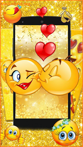 Cute Romantic Emoji Theme screenshot