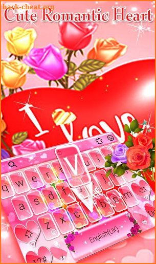 Cute Romantic Heart Keyboard Theme screenshot