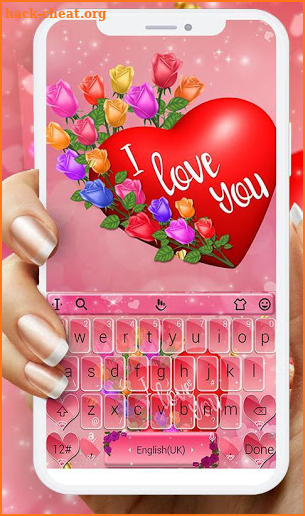 Cute Romantic Heart Keyboard Theme screenshot