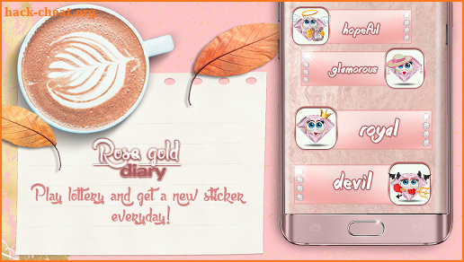 Cute Rose Gold Diary App screenshot