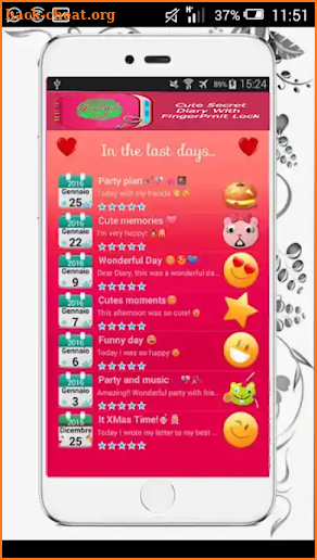 Cute Secret Diary With Fingerprint Lock screenshot