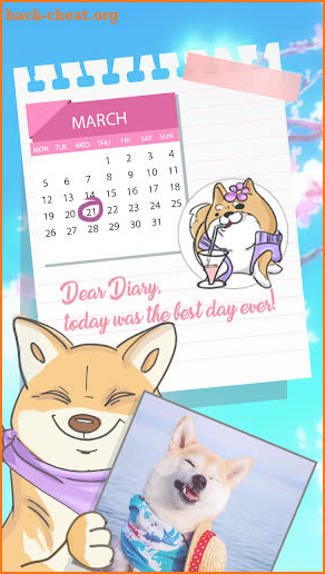 Cute Shiba Inu Anime Diary App screenshot