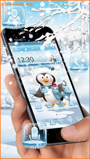 Cute snow penguin theme screenshot