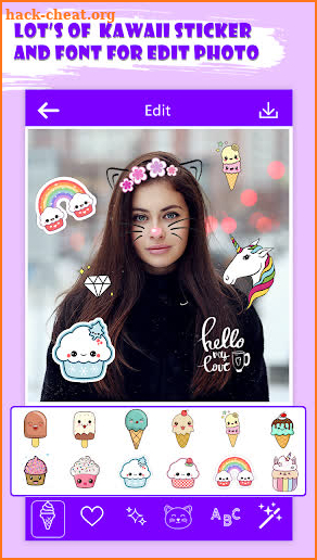 Cute Stickers for Photos : kawaii photo editor screenshot