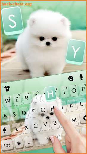 Cute Teacup Puppie Keyboard Background screenshot