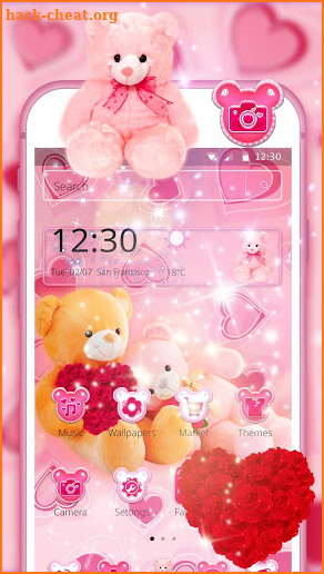 Cute Teddy Bear Love Theme screenshot