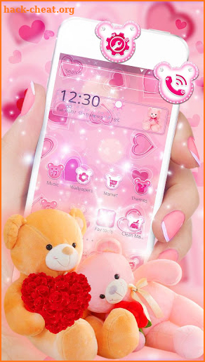 Cute Teddy Bear Love Theme screenshot