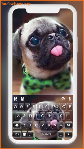 Cute Tongue Pug Keyboard Background screenshot