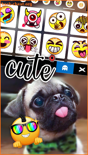 Cute Tongue Pug Keyboard Background screenshot