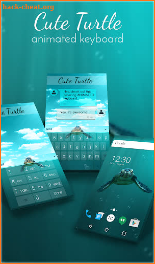 Cute Turtle Animated Keyboard + Live Wallpaper screenshot
