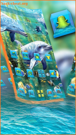 Cute Under Water Dolphin Theme screenshot