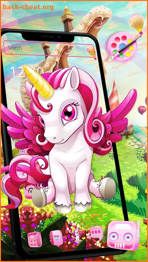 Cute unicorn theme list screenshot