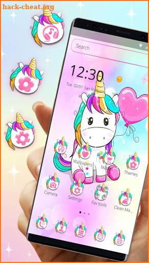Cute unicorn theme list screenshot