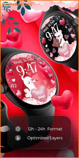 Cute Valentine - Watch Face screenshot