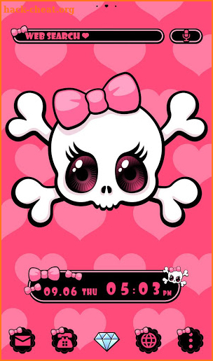 Cute Wallpaper Big Eyed Skull Girl Theme screenshot