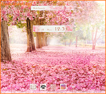 Cute Wallpaper Double-flowered Cheery Trees Theme screenshot