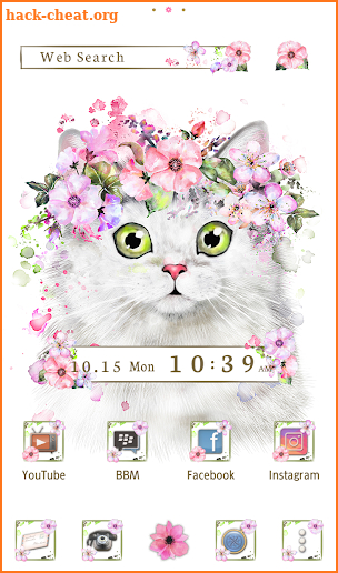Cute Wallpaper Flower Crowned Cat Theme screenshot