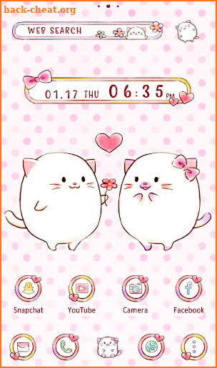Cute Wallpaper Friendly Round-Cats Theme screenshot