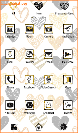 Cute Wallpaper Gold & Black Hearts Theme screenshot