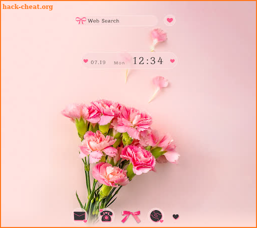Cute Wallpaper Pink Carnations Theme screenshot