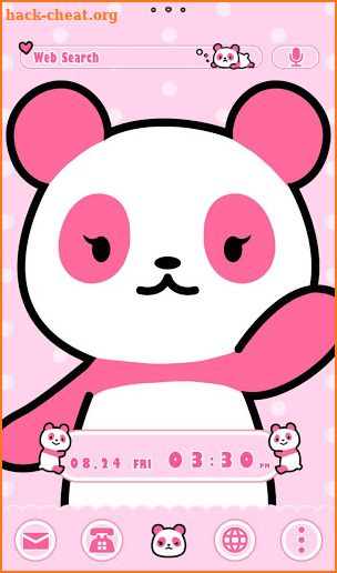 Cute Wallpaper Pink Panda Theme screenshot