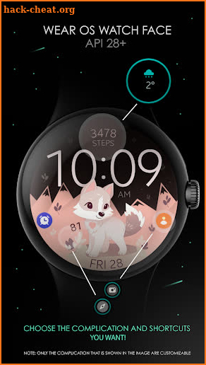 Cute Wolf digital watch face screenshot
