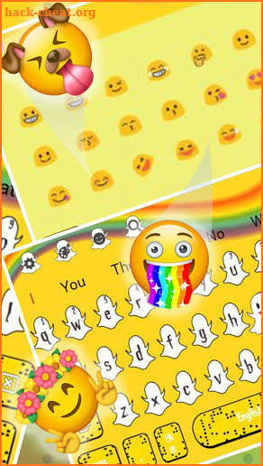 Cute Yellow Elfin Rainbow Keyboard Theme screenshot