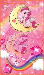 Cuteness Pink Cartoon Unicorn Keyboard Theme screenshot