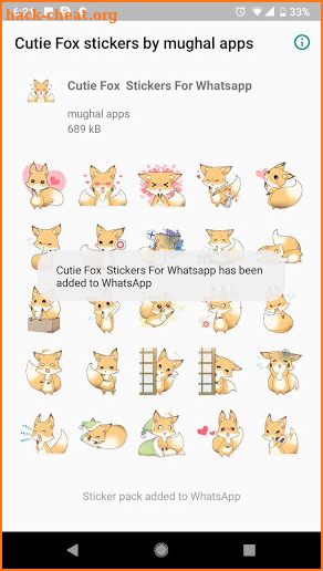 Cutie Fox Stickers-WAStickerApps screenshot