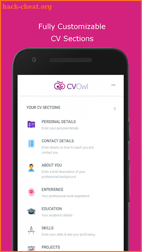 CV Owl - Free Resume Builder & CV Maker screenshot