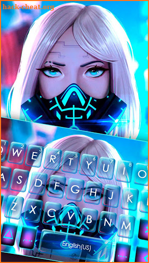 Cyber Punk Girl Keyboard Theme screenshot