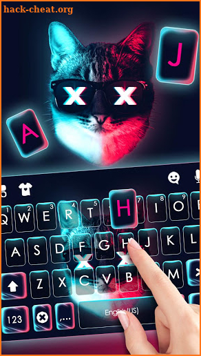 Cyberpunk Cat Keyboard Theme screenshot