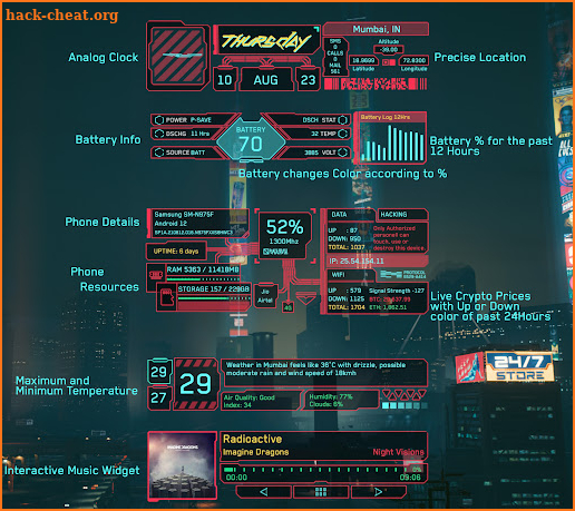 Cyberpunk KWGT Widget screenshot