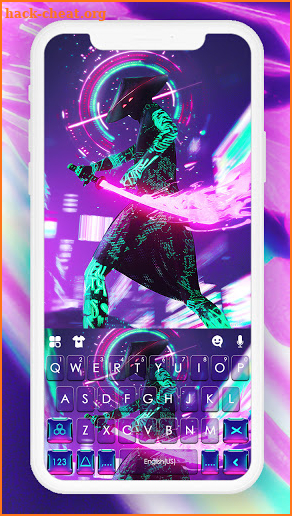 Cyberpunk Ninja Keyboard Background screenshot