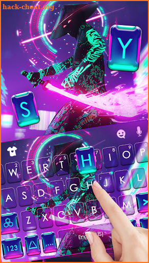 Cyberpunk Ninja Keyboard Background screenshot